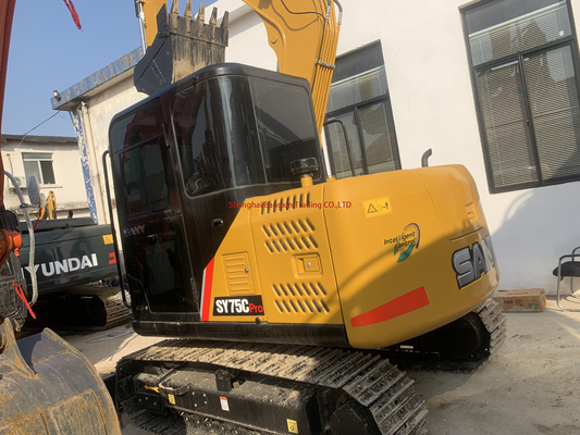40 kw Sany SY75 Gebraucht-Crawler Bagger fast und bereit für den schnellen Kauf